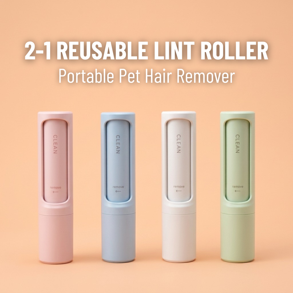 2 in 1 REUSABLE LINT ROLLER Portable Pet Hair Remover